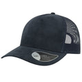 Navy - Front - Atlantis Rapper Faux Suede 5 Panel Trucker Cap