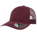 Burgundy - Front - Atlantis Rapper Faux Suede 5 Panel Trucker Cap