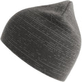 Dark Grey - Side - Atlantis Unisex Adult Shine Reflective Recycled Short Beanie