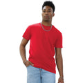 Red - Side - Casual Classics Unisex Adult Ringspun Cotton Organic T-Shirt