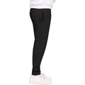 Black - Side - Casual Classics Mens Ringspun Cotton Oversized Jogging Bottoms