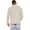 Ecru - Back - Casual Classic Mens Ringspun Cotton Long-Sleeved T-Shirt