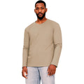 Sand - Front - Casual Classic Mens Ringspun Cotton Long-Sleeved T-Shirt