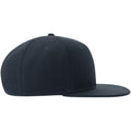 Navy - Side - Atlantis Unisex Adult 6 Panel Sustainable Flat Peak Baseball Cap