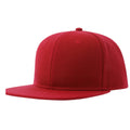 Red - Front - Atlantis Unisex Adult 6 Panel Sustainable Flat Peak Baseball Cap