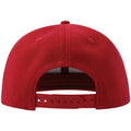 Red - Back - Atlantis Unisex Adult 6 Panel Sustainable Flat Peak Baseball Cap