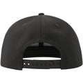 Black - Back - Atlantis Unisex Adult 6 Panel Sustainable Flat Peak Baseball Cap