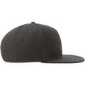 Dark Grey - Side - Atlantis Unisex Adult 6 Panel Sustainable Flat Peak Baseball Cap