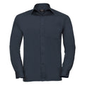 Convoy Grey - Close up - Russell Collection Mens Long Sleeve Shirt