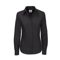 Black - Front - B&C Ladies Oxford Long Sleeve Shirt - Ladies Shirts & Blouses