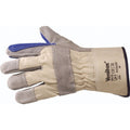 Blue-Grey - Back - Venitex Workwear Cowhide Split Leather Gloves