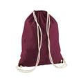 Burgundy - Back - Westford Mill Cotton Gymsac Bag - 12 Litres