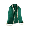 Bottle Green - Back - Westford Mill Cotton Gymsac Bag - 12 Litres