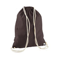 Chocolate - Back - Westford Mill Cotton Gymsac Bag - 12 Litres