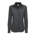 Dark Grey - Front - B&C Womens-Ladies Sharp Twill Long Sleeve Shirt