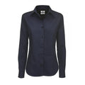 Navy Blue - Front - B&C Womens-Ladies Sharp Twill Long Sleeve Shirt