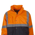 Orange-Navy - Back - Yoko Hi-Vis Two Tone Bomber Jacket