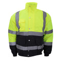 Hi-Vis Yellow-Navy - Front - Yoko Hi-Vis Two Tone Bomber Jacket