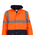 Hi Vis Orange-Navy - Back - Yoko Unisex Hi-Vis 2 Band Two Tone Jacket