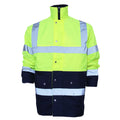 Hi-Vis Yellow-Navy - Front - Yoko Unisex Hi-Vis 2 Band Two Tone Jacket