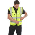 Hi-Vis Yellow - Side - Yoko Hi-Vis Premium Executive-Manager Waistcoat - Jacket