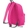 True Pink-Graphite - Back - Bagbase Fashion Backpack - Rucksack (18 Litres)