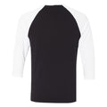 Black-White - Back - Canvas Mens 3-4 Sleeve Baseball T-Shirt