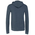 Heather Navy - Back - Canvas Unixex Zip-up Polycotton Fleece Hooded Sweatshirt - Hoodie