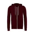 Maroon - Front - Canvas Unixex Zip-up Polycotton Fleece Hooded Sweatshirt - Hoodie