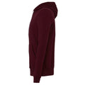 Maroon - Side - Canvas Unixex Zip-up Polycotton Fleece Hooded Sweatshirt - Hoodie