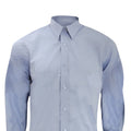 Light Blue-Navy - Back - Kustom Kit Mens Long Sleeve Contrast Premium Oxford Shirt