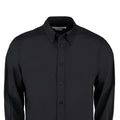 Black - Back - Kustom Kit Mens City Long Sleeve Business Shirt