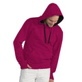 Dark Pink-Navy - Back - SG Mens Contrast Hooded Sweatshirt - Hoodie