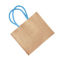 Natural-Surf Blue - Back - Westford Mill Classic Jute Shopper Bag (21 Litres)