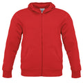 Red - Front - B&C Mens Monster Full Zip Hooded Sweatshirt - Hoodie