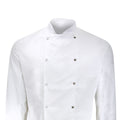 White - Back - Dennys Mens Long Sleeve Chefs Jacket - Chefswear