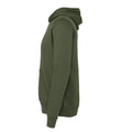 Military Green - Side - Canvas Unisex Pullover Hooded Sweatshirt - Hoodie