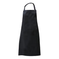 Black - Front - Dennys Ladies-Womens Economy Bib Workwear Apron With Pocket