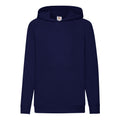 Deep Navy - Front - Fruit Of The Loom Childrens Unisex Lightweight Hooded Sweatshirt - Hoodie