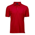 Red - Front - Tee Jays Mens Luxury Stretch Short Sleeve Polo Shirt