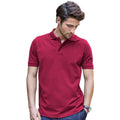 Wine - Side - Tee Jays Mens Luxury Stretch Short Sleeve Polo Shirt