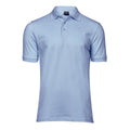 Light Blue - Front - Tee Jays Mens Luxury Stretch Short Sleeve Polo Shirt