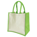 Apple Green - Front - Westford Mill Printers Midi Jute Bag (14 Litres)