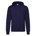 Navy - Front - Fruit Of The Loom Mens Hooded Sweatshirt - Hoodie