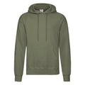 Classic Olive - Front - Fruit Of The Loom Mens Hooded Sweatshirt - Hoodie