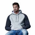 Heather Dark Grey - Back - Tee Jays Mens Two-Tone Hooded Sweatshirt