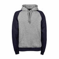 Heather Navy - Front - Tee Jays Mens Two-Tone Hooded Sweatshirt