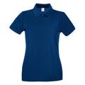 Navy Blue - Front - Fruit of the Loom Womens-Ladies Lady Fit Short-Sleeved Polo Shirt