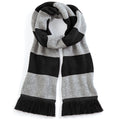 Black-Heather Grey - Front - Beechfield Adults Unisex Varsity Scarf