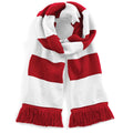 Classic Red-White - Front - Beechfield Adults Unisex Varsity Scarf